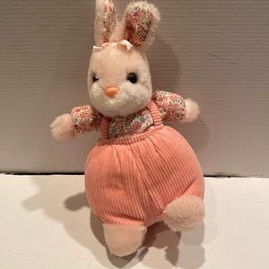 Vintage & NWOT Easter Pets, Soft Easter Bunny In Corduroy Overalls